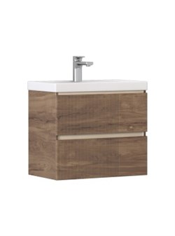 VELVEX Тумба под раковину Mondi 600-0-2 (Madera Classica Slim) навесная акация темная (359 акация темная) 359 акация темная - фото 335204