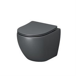 GROSSMAN Унитаз подвесной Color GR-4455GMS (495х365х375) безободковый,серый матовый с тонкой крышкой,микролифт GR-4455GMS - фото 335259