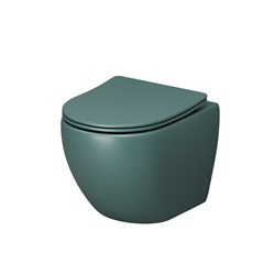 GROSSMAN Унитаз GR-4455OLMS Color (485х360х375) ЗЕЛЕНЫЙ матовый подвеснойбезободковый с тонкой крышкой GR-4455OLMS - фото 335291