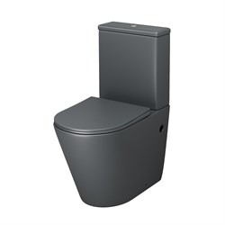 GROSSMAN Унитаз напольный Color GR-4480GMS (620х365х810) безободковый,серый матовый с тонкой крышкой,микролифт,2 места GR-4480GMS - фото 335323