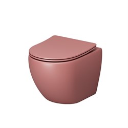 GROSSMAN Унитаз GR-4455PIMS Color (495х365х375) РОЗОВЫЙ матовый подвеснойбезободковый с тонкой крышкой GR-4455PIMS - фото 335328
