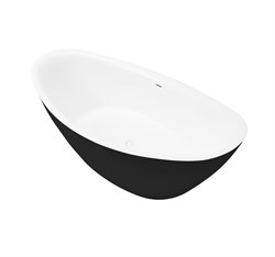 GROSSMAN Ванна отдельностоящая Galaxy GR-1402MB (180х85х65) цвет черный/белый матовый GR-1402MB - фото 335591