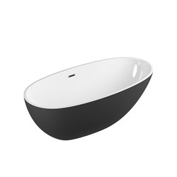 GROSSMAN Ванна отдельностоящая Fly GR-1104MB (170х75х58) цвет черный/белый матовый GR-1104MB - фото 335595