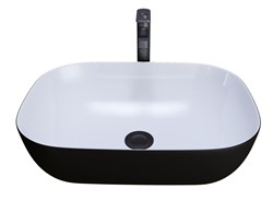 GROSSMAN Раковина накладная GR-4041BW (460х320х140) черная,белая внутри,1 место GR-4041BW - фото 335665