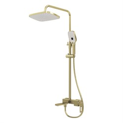 GROSSMAN Душевая стойка Pragma 500.K35.03.320 с верхним душем,ручной лейкой и смесителем,золото сатиновый 500.K35.03.320 - фото 335702