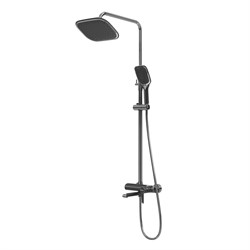 GROSSMAN Душевая стойка Alba 500.K35.06.100/210 с верхним душем,ручной лейкой и смесителем,хром с черным 500.K35.06.100/210 - фото 335713