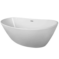AZARIO Ванна акриловая EASTON 1800x820x600 мм., белая, свободностоящая, в комплекте с сифоном и металлической рамой AZ-1337 - фото 335930
