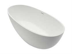 AZARIO Ванна из искусственного камня CLOVIS 1690х850х540 свободностоящая, с белым матовым донным клапаном, белая матовая (CLO17085S) CLO17085S - фото 335933