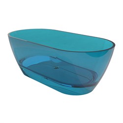 AZARIO Ванна из полиэфирной смолы BADEN 1800x800x540 свободностоящая, с хромированным донным клапаном, полупрозрачный голубой (BAD18080CB) BAD18080CB - фото 335942
