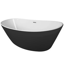 AZARIO Ванна акриловая EASTON 1800x820x600 мм., белая с черными внешними стенками, свободностоящая, в комплекте с сифоном и металлической рамой AZ-1337B - фото 336007
