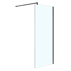 AZARIO Душевая перегородка  CHICAGO Walk-in 1000x1950 прозрачное стекло 8 мм, покрытие EASY CLEAN, цвет профиля черный (AZ-NAR6310 1000 Black) AZ-NAR6310 1000 Black - фото 336656