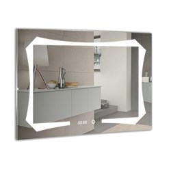 AZARIO Зеркало OTTO-4 800х600 c подсветкой и диммером, сенсор выкл+часы (ФР-00001398) ФР-00001398 - фото 336763