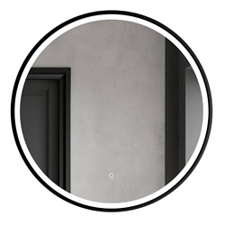 AZARIO Зеркало Aurora D800 с подсветкой, сенсорный выключатель с функцией диммера, алюминиевая черная рама (AZ-Z-012CS) AZ-Z-012CS - фото 337116