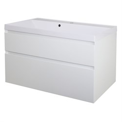 AZARIO Комплект тумба Velluto 100 1000х450х660 подвесная, с раковиной Slim 100, белый матовый (CS00088604), цвет белый матовый CS00088604 - фото 338653
