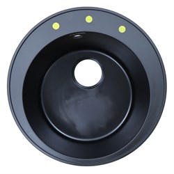 AZARIO Кухонная мойка Sivas 480х480х197 кварцевая, круглая, сифон в комплекте, цвет Черный (CS00097657) CS00097657 - фото 339070