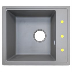 AZARIO Кухонная мойка Milas 480х420х197 кварцевая, прямоугольная, сифон в комплекте, цвет Серый (CS00097667) CS00097667 - фото 339091