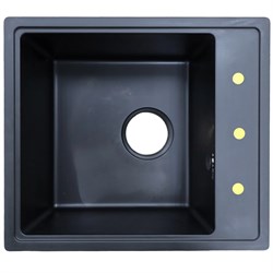 AZARIO Кухонная мойка Milas 480х420х197 кварцевая, прямоугольная, сифон в комплекте, цвет Черный (CS00097657) CS00097668 - фото 339098