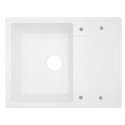 AZARIO Кухонная мойка Tavas 620х480х197 кварцевая, прямоугольная, сифон в комплекте, цвет Белый (CS00097670) CS00097670 - фото 339105