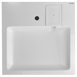AZARIO Раковина Slim NEW 600х600х100 литьевой мрамор, сифон в комплекте, белая (CS00086608) CS00086608 - фото 340000