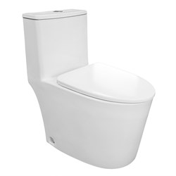 AZARIO Унитаз-моноблок  ANSA 385х695x775 безободковый, в комплекте с сиденьем дюропласт микролифт, белый (AZ-2301) AZ-2301 - фото 340261