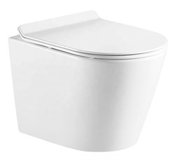 AZARIO Унитаз подвесной  FONTI 535x365x310 безободковый, в комплекте с сиденьем микролифт, белый (AZ-402W) AZ-402W - фото 340354