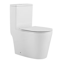 AZARIO Унитаз-моноблок  Nimbus 360x680х813 безободковый, система слива "скрытое торнадо", в комплекте с быстросъемным сиденьем микролифт (AZ-6080-AP) AZ-6080-AP - фото 340422