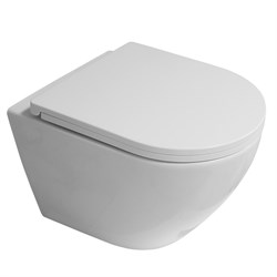 AZARIO Унитаз подвесной  Blanco торнадо, с сиденьем микролифт, дюропласт 490*360*360 (AZ-9003WT) AZ-9003WT - фото 340644