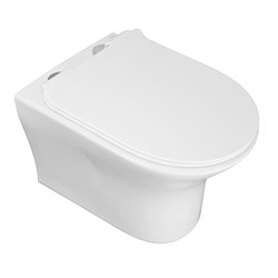 AZARIO Унитаз подвесной  FRETTA ROUND 485x360x365 безободковый с сиденьем микролифт (AZ-2617E) AZ-2617E - фото 341253