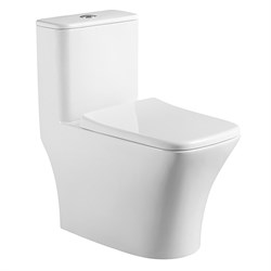 AZARIO Унитаз-моноблок  Teano 695x370x740 напольный, горизонтальный слив, сиденье дюропласт микролифт (AZ-8621) AZ-8621 - фото 341669