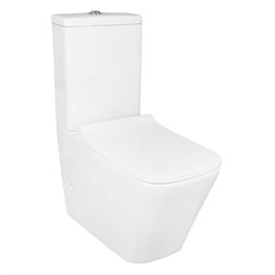 AZARIO Унитаз-компакт  Quadro 605x340x810 напольный, безободковый с сидением микролифт и арматурой, белый (AZ-2175) AZ-2175 - фото 341704