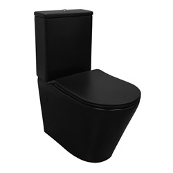 AZARIO Унитаз-компакт  Black Queen 370х605х800 безободковый, с быстросъемным сиденьем микролифт, черный матовый (AZ-8380) AZ-8380 - фото 342404