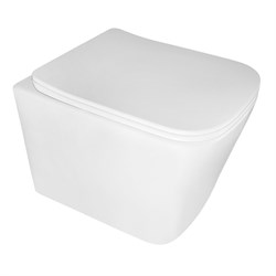 AZARIO Унитаз подвесной  Cascad M 490x345x325 безободковый, система смыва "Скрытое Торнадо", с быстросъемным сиденьем микролифт (AZ-10002) AZ-10002 - фото 342502