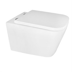 AZARIO Унитаз подвесной  Cascad 525x345x360 безободковый, система смыва "Скрытое Торнадо", в комплекте с быстросъемным сиденьем микролифт (AZ-2303A) AZ-2303-A - фото 342533