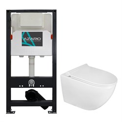 AZARIO Сет NEW Инсталляция для подвесного унитаза 3/6л+ Подвесной безободковый унитаз GENO с сиденьем микролифт (AZ-501A+AZ-2196) AZ-501A+AZ-2196 - фото 342778
