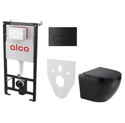 AZARIO Сет инсталляция Alсa AM101/1120-4:1 RU M578-0001 + унитаз Grado AZ-0046 чёрный матовый с сиденьем ми AM101/1120-4:1 RU M578-0001+AZ-0046N-MB - фото 342989