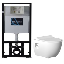AZARIO Сет инсталяция + унитаз Creo Ceramique Ocean plus подвесной безободковый с тонким сиденьем микролифт AZ-8010-1000+Ocean plus - фото 343057
