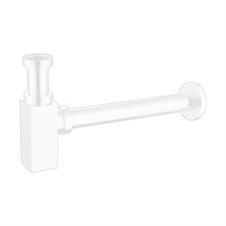 AZARIO Сифон для раковины G 1 1/4, без выпуска, квадрат, латунь, белый (AZ-109-WHI) AZ-109-WHI - фото 344973