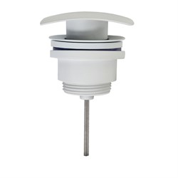 AZARIO Донный клапан для раковины, квадрат, CLIC-CLAC, G 1 1/4, латунь, белый (AZ-106-WHI) AZ-106-WHI - фото 345010