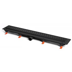 AZARIO Душевой лоток D50 Medium 1050 мм, боковой слив, пластиковый, перфорированная решетка, черный (AZ-CH 1050/50 MC) AZ-CH 1050/50 MC - фото 345702