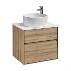AQUATON Тумба под раковину Либерти 60, 2 ящика, дуб эльвезия (1A279401LYC70) 1A279401LYC70 - фото 347536