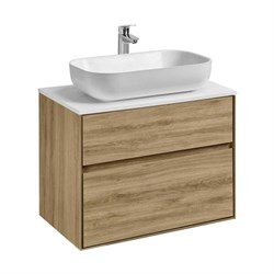 AQUATON Тумба под раковину Либерти 75, 2 ящика, дуб эльвезия (1A279501LYC70) 1A279501LYC70 - фото 347588