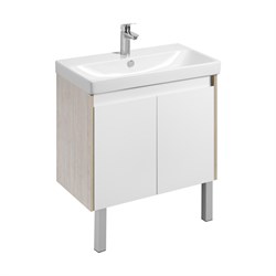 AQUATON Тумба под раковину Сканди Doors 80 Белый глянец/Дуб Верона (1A282901SDB20) 1A282901SDB20 - фото 347772