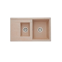 AQUATON Кухонная мойка Делия 87, две чаши, цвет песочный (1A716232DE220) 1A716232DE220 - фото 348645