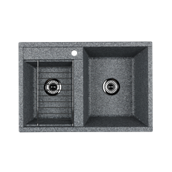 AQUATON Мойка для кухни Делия 78 DBL, 2 чаши, серый (1A723132DE230) 1A723132DE230 - фото 348709