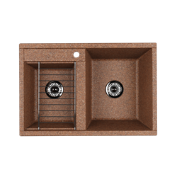 AQUATON Мойка для кухни Делия 78 DBL 2 чаши, цвет терракотовый (1A723132DE270) 1A723132DE270 - фото 348745