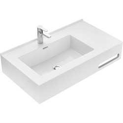 AQUATON Раковина Квадро Про 80 L, левая, белая (1A734431QA01L) 1A734431QA01L - фото 348842