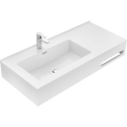 AQUATON Раковина Квадро Про 100 L, левая, белая (1A733331QA01L) 1A733331QA01L - фото 348848