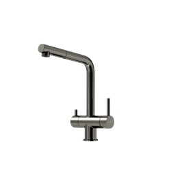 SANCOS Смеситель для кухни Spin с поворотным и вытяжным изливом, c краном для фильтрованной воды, цвет вороненая сталь, арт. SC4015GG SC4015GG