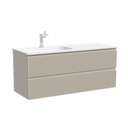 SANCOS Тумба подвесная Snob R левая 1195х445х500, c двумя ящиками оснащенными доводчиками скрытого монтажа с системой Soft close (плавного закрывания) , Beige Soft, арт.SNR120LCE SNR120LCE