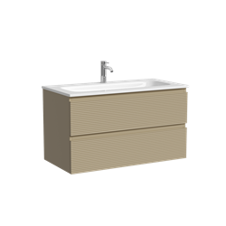 SANCOS Тумба подвесная с рельефным фасадом Folk 890х445х500, c двумя ящиками оснащенными доводчиками скрытого монтажа с системой плавного закрывания, цвет Капучино, арт.FL90CP FL90CP - фото 349408